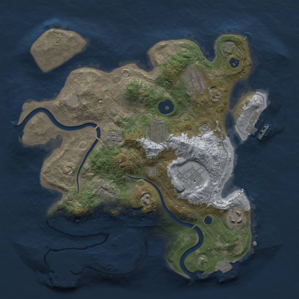 Rust Map: Procedural Map, Size: 3000, Seed: 198501553, 10 Monuments