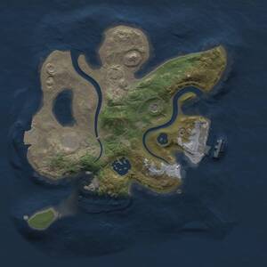 Thumbnail Rust Map: Procedural Map, Size: 2300, Seed: 1833319879, 6 Monuments