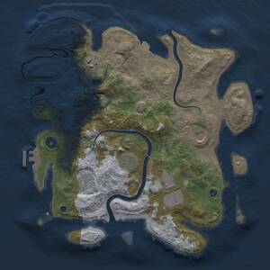 Thumbnail Rust Map: Procedural Map, Size: 3500, Seed: 151927221, 10 Monuments
