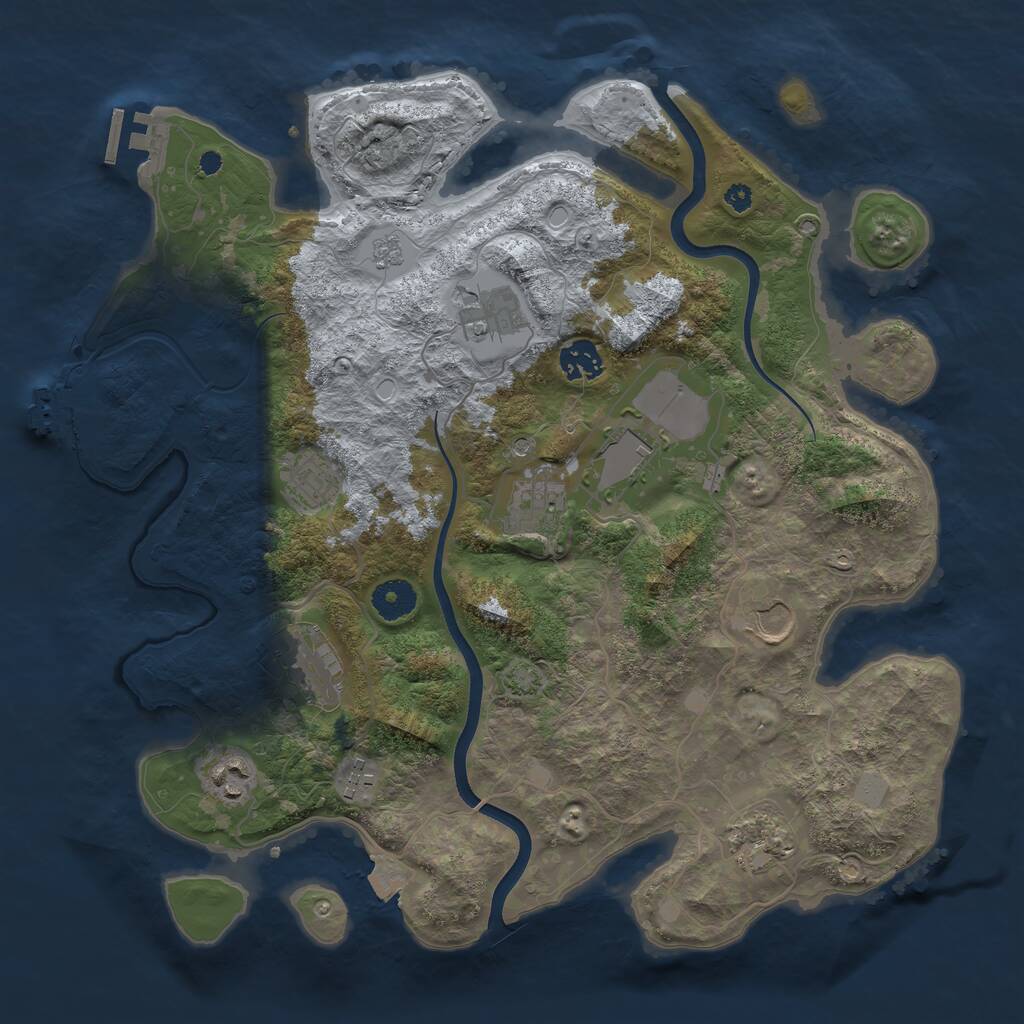 Rust Map: Procedural Map, Size: 3700, Seed: 1545432594, 16 Monuments