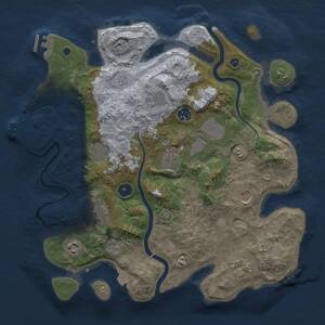 Thumbnail Rust Map: Procedural Map, Size: 3700, Seed: 1545432594, 16 Monuments