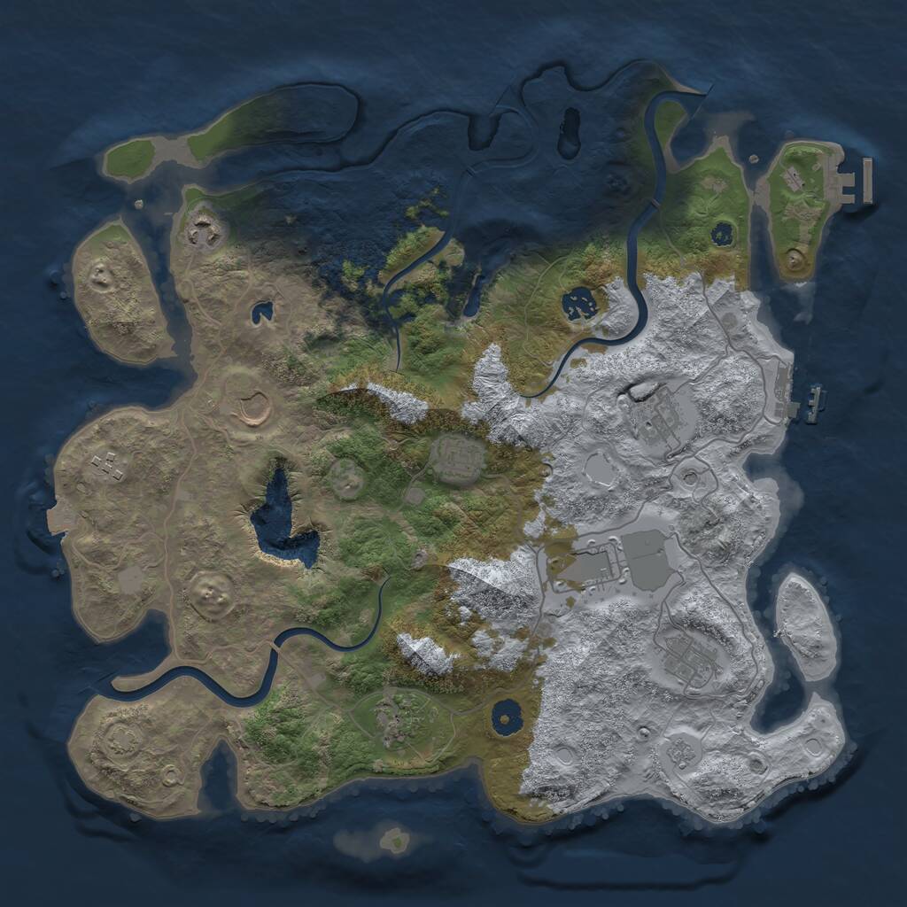 Rust Map: Procedural Map, Size: 4000, Seed: 95520, 15 Monuments