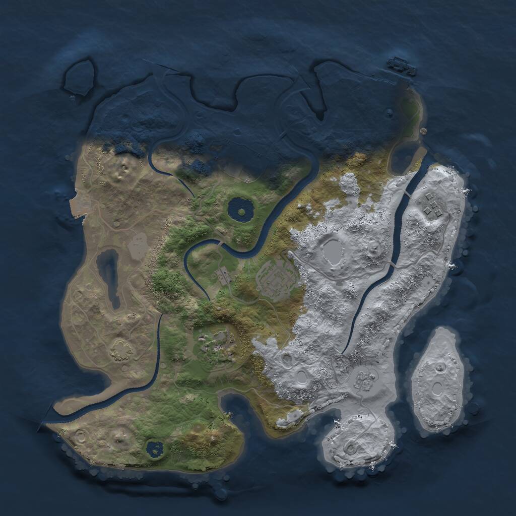Rust Map: Procedural Map, Size: 3000, Seed: 1526637400, 8 Monuments