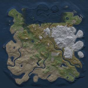 Thumbnail Rust Map: Procedural Map, Size: 4500, Seed: 325497707, 16 Monuments