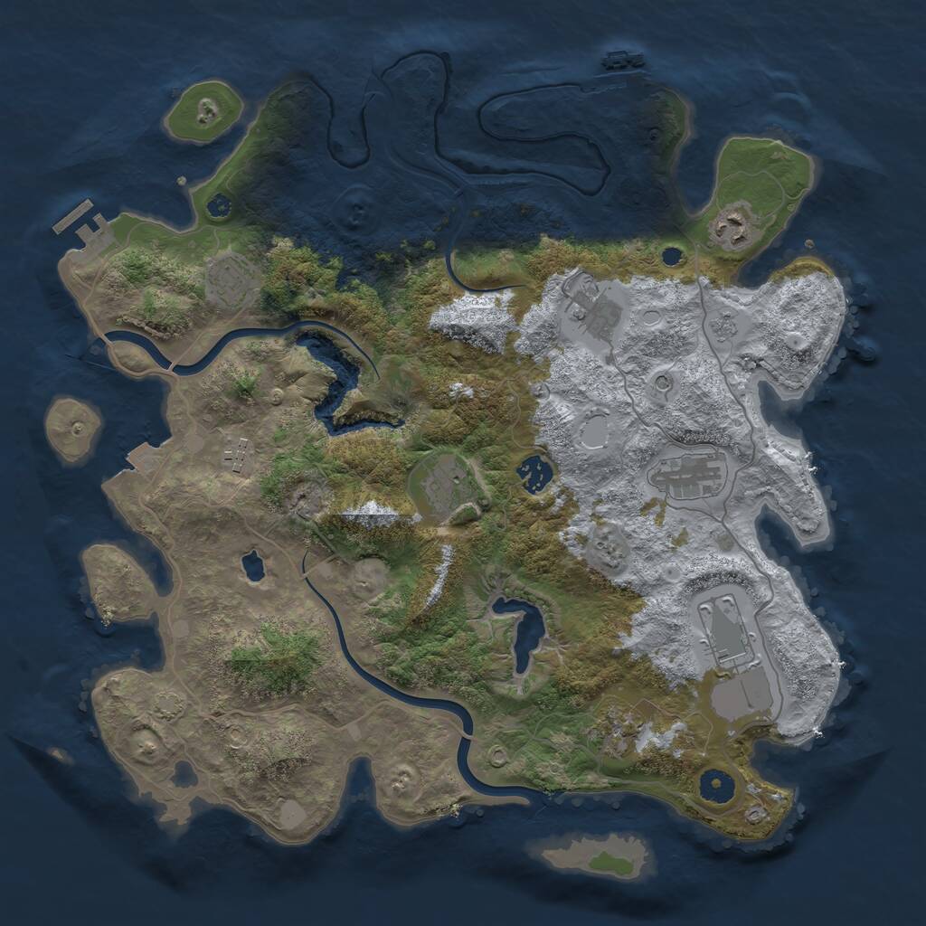 Rust Map: Procedural Map, Size: 4000, Seed: 18208, 15 Monuments