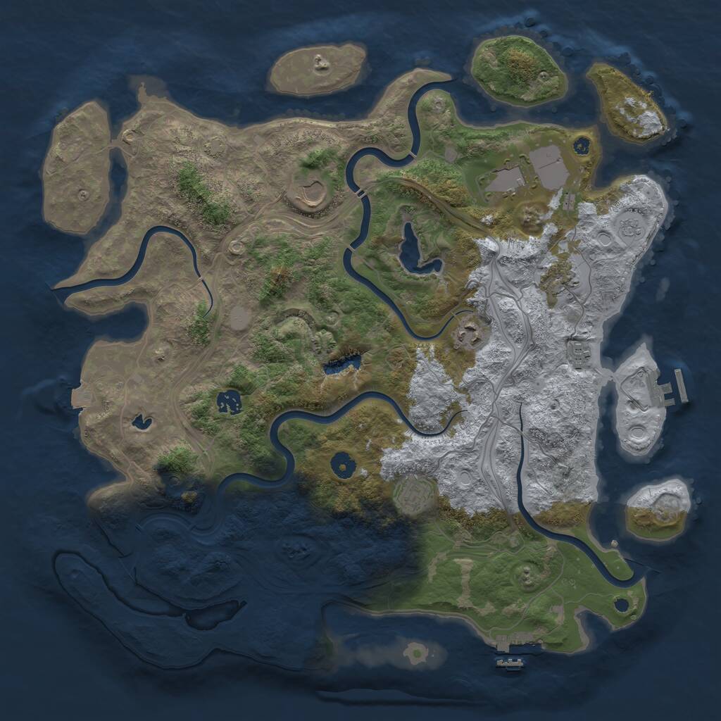 Rust Map: Procedural Map, Size: 4250, Seed: 689460607, 13 Monuments