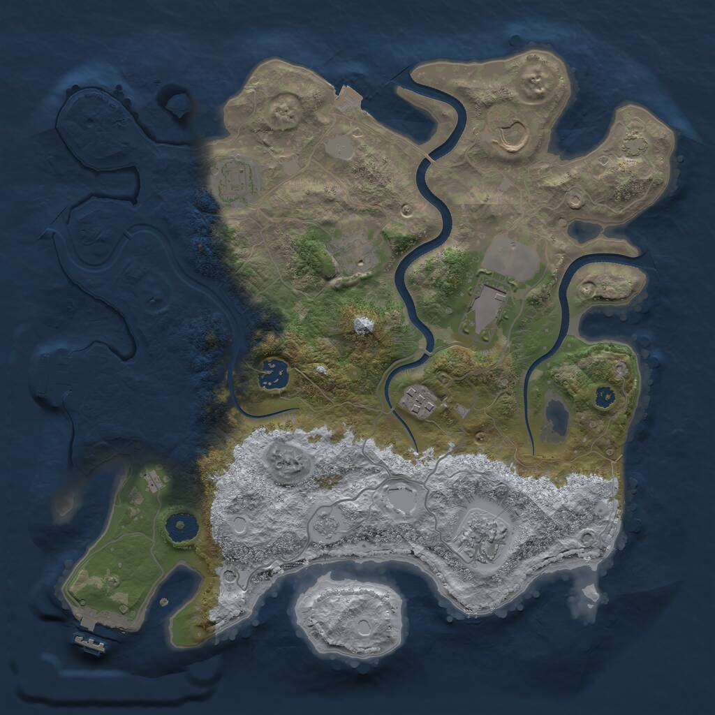 Rust Map: Procedural Map, Size: 3500, Seed: 220364202, 13 Monuments