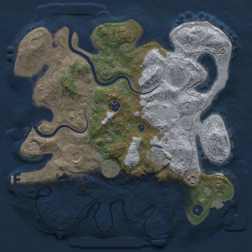 Rust Map: Procedural Map, Size: 3500, Seed: 295180812, 13 Monuments