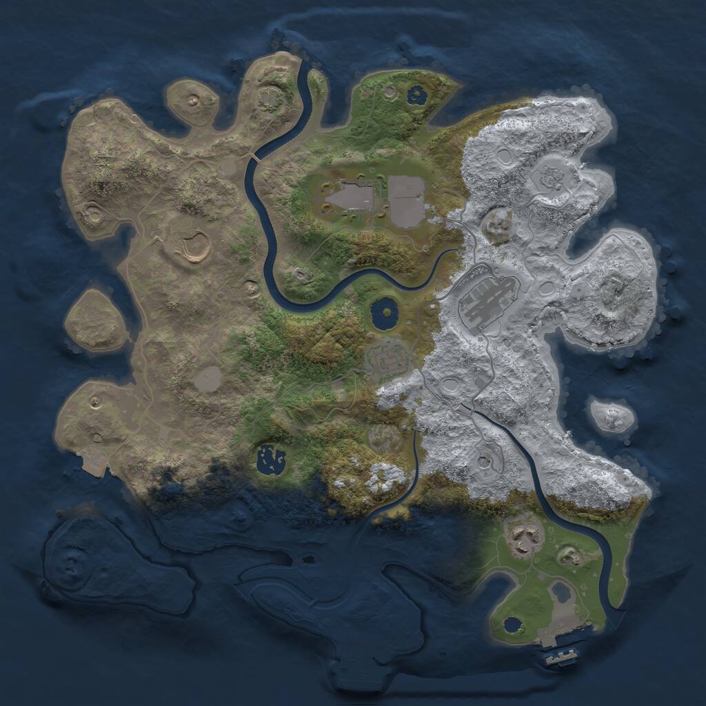 Rust Map: Procedural Map, Size: 3500, Seed: 88826494, 12 Monuments