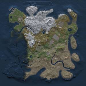 Thumbnail Rust Map: Procedural Map, Size: 3500, Seed: 763037858, 13 Monuments