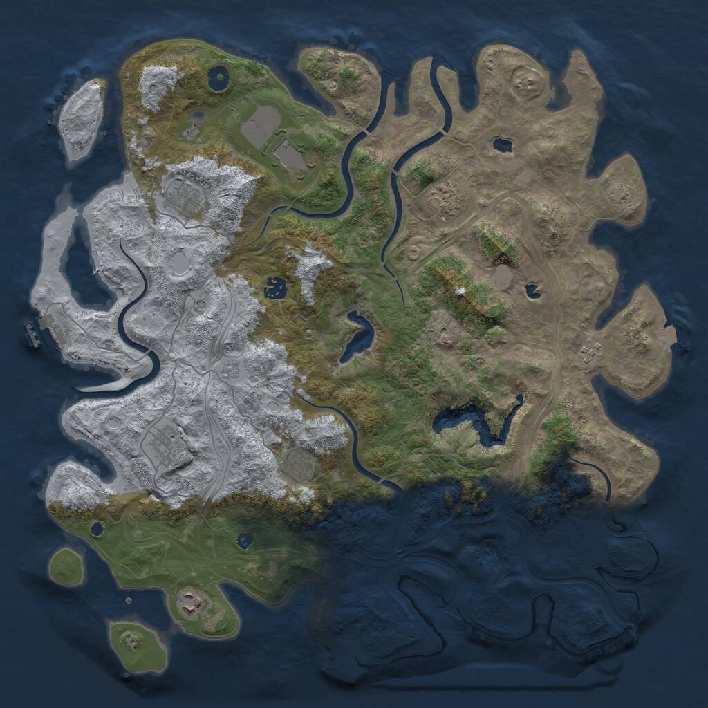 Rust Map: Procedural Map, Size: 4500, Seed: 988336260, 14 Monuments