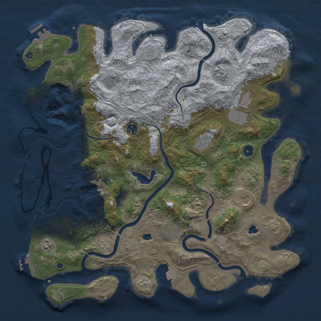Rust Map: Procedural Map, Size: 4500, Seed: 410039407, 15 Monuments