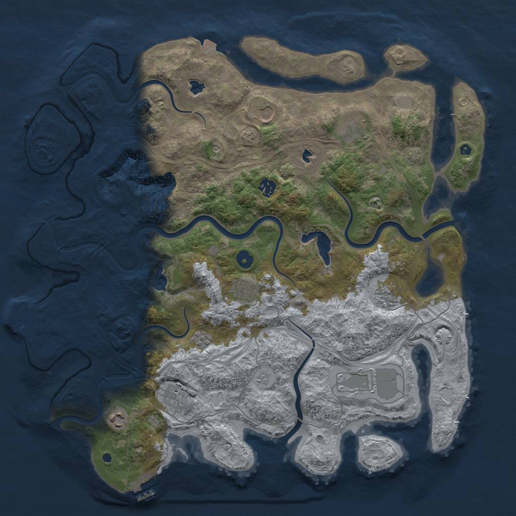 Rust Map: Procedural Map, Size: 4500, Seed: 1648854167, 15 Monuments