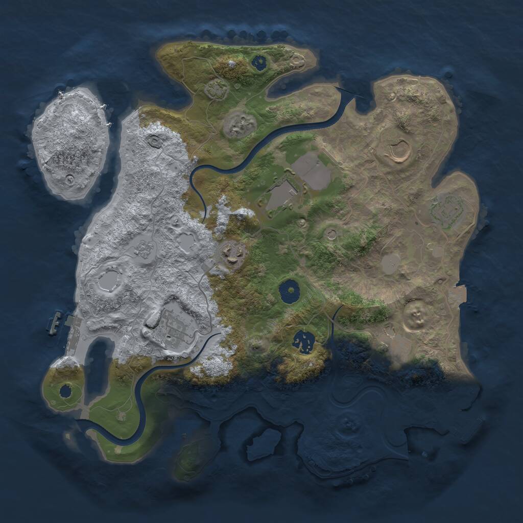Rust Map: Procedural Map, Size: 3500, Seed: 1339298694, 13 Monuments