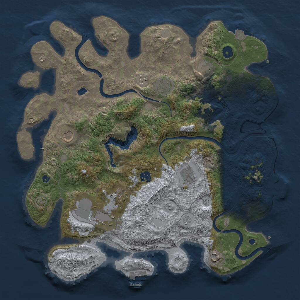 Rust Map: Procedural Map, Size: 4000, Seed: 883525895, 15 Monuments