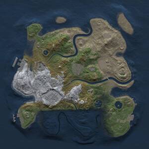 Thumbnail Rust Map: Procedural Map, Size: 3000, Seed: 1414809294, 11 Monuments