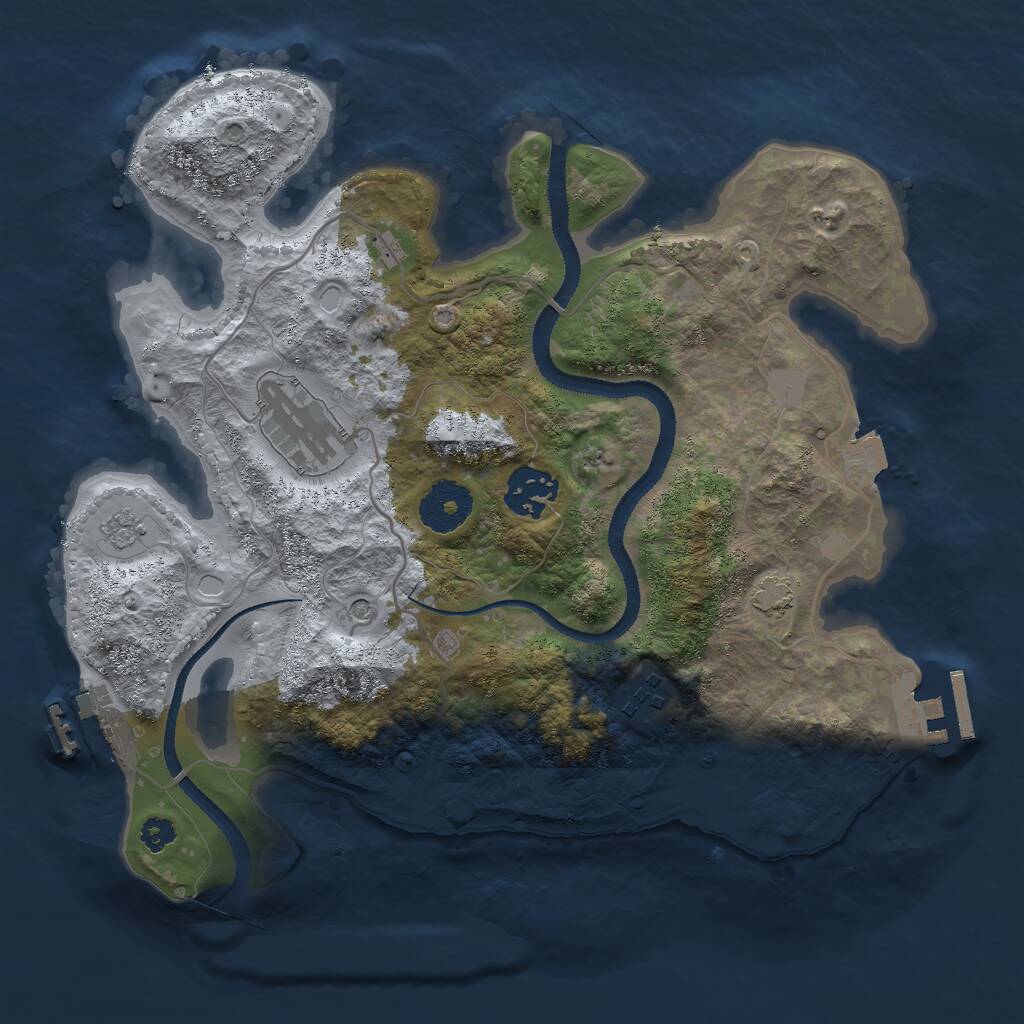 Rust Map: Procedural Map, Size: 3000, Seed: 751584706, 9 Monuments