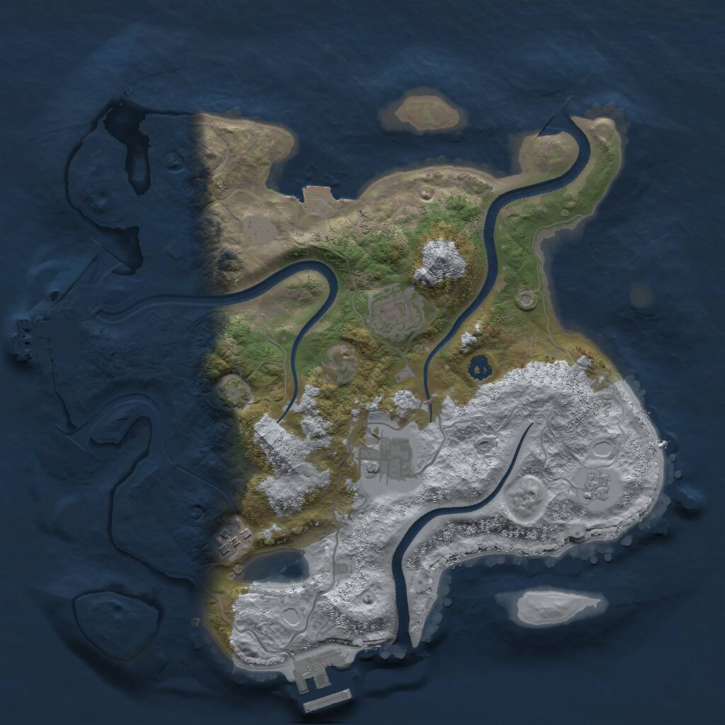 Rust Map: Procedural Map, Size: 3000, Seed: 93449, 8 Monuments