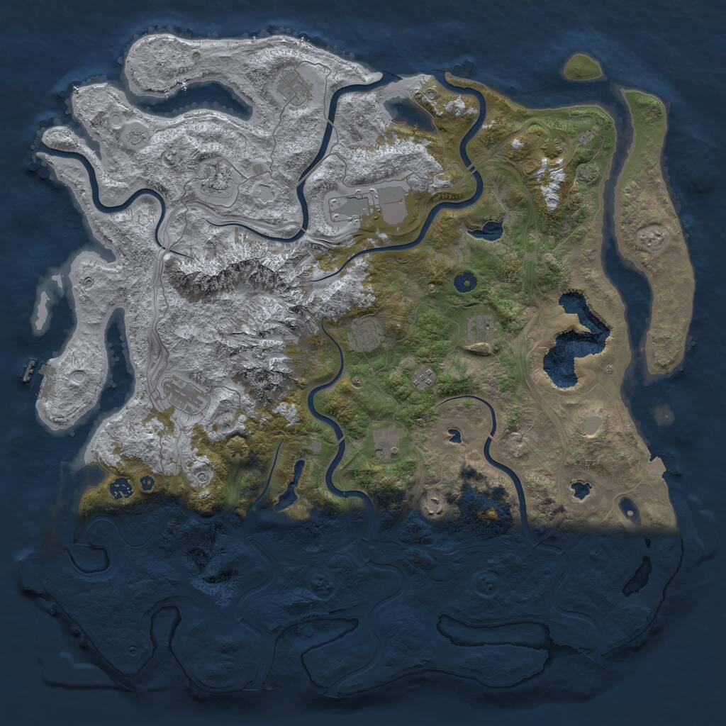 Rust Map: Procedural Map, Size: 5000, Seed: 290814312, 16 Monuments