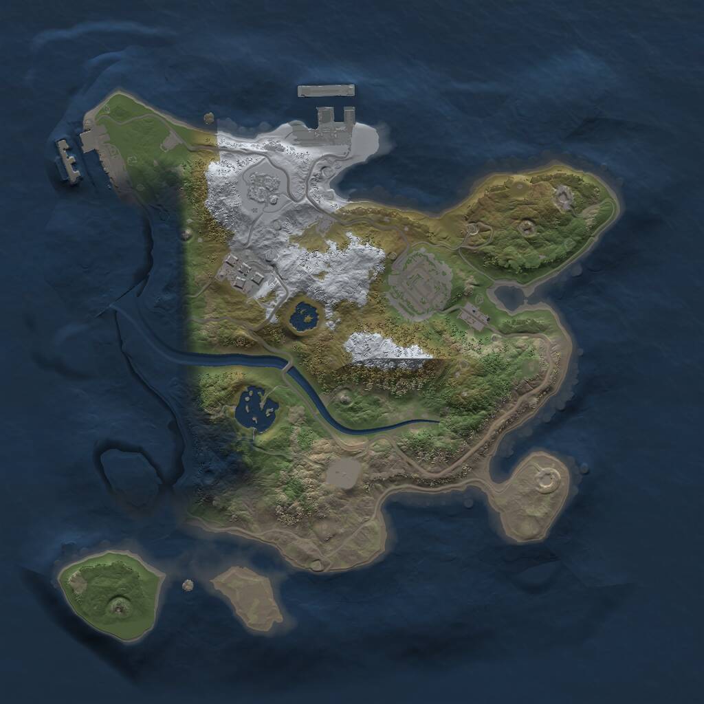 Rust Map: Procedural Map, Size: 2500, Seed: 16325, 7 Monuments
