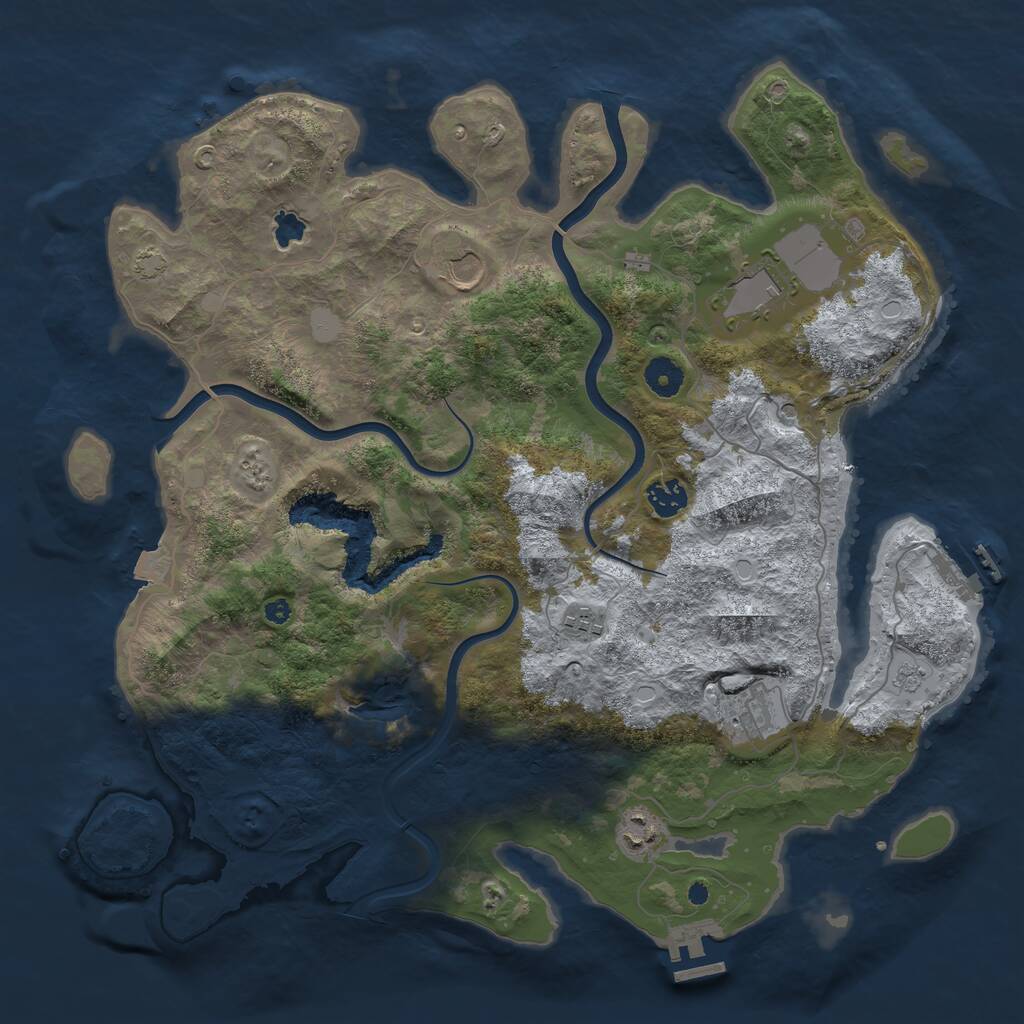 Rust Map: Procedural Map, Size: 4000, Seed: 9685, 12 Monuments