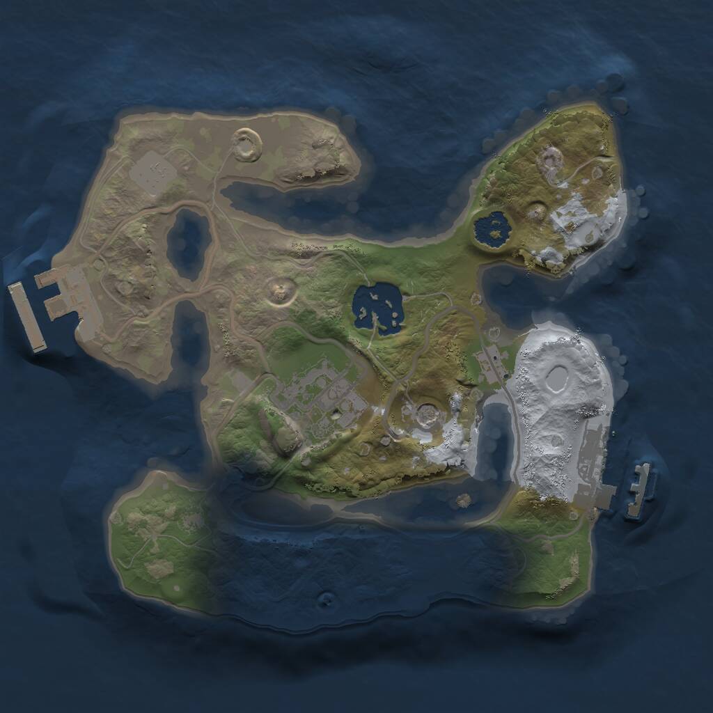 Rust Map: Procedural Map, Size: 2000, Seed: 1285397497, 6 Monuments