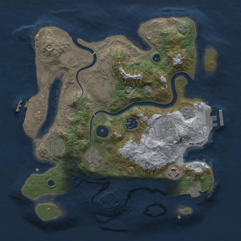 Rust Map: Procedural Map, Size: 3000, Seed: 4770, 12 Monuments