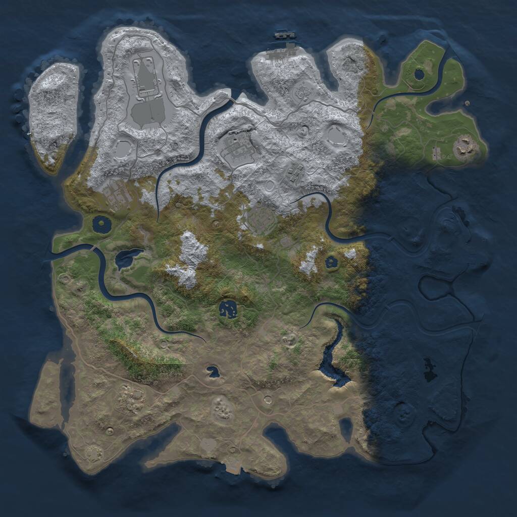 Rust Map: Procedural Map, Size: 4096, Seed: 71211383, 14 Monuments