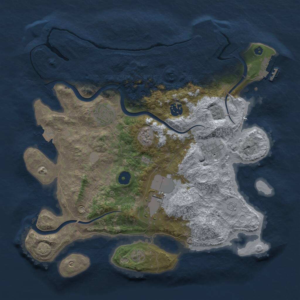 Rust Map: Procedural Map, Size: 3500, Seed: 87569324, 11 Monuments