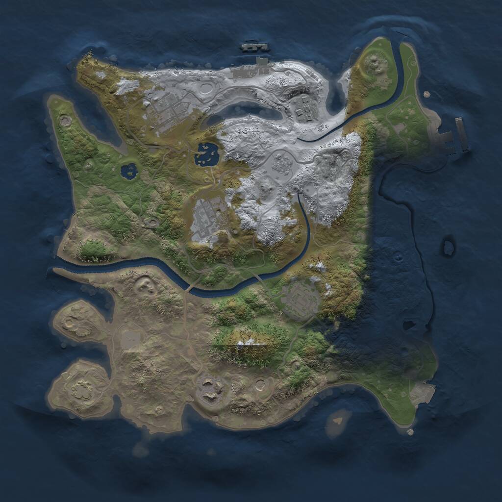 Rust Map: Procedural Map, Size: 3000, Seed: 1789164, 12 Monuments