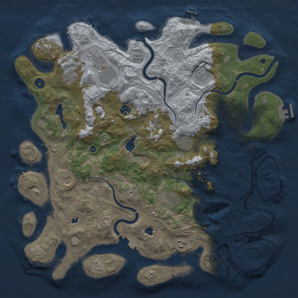 Rust Map: Procedural Map, Size: 4500, Seed: 13240, 15 Monuments