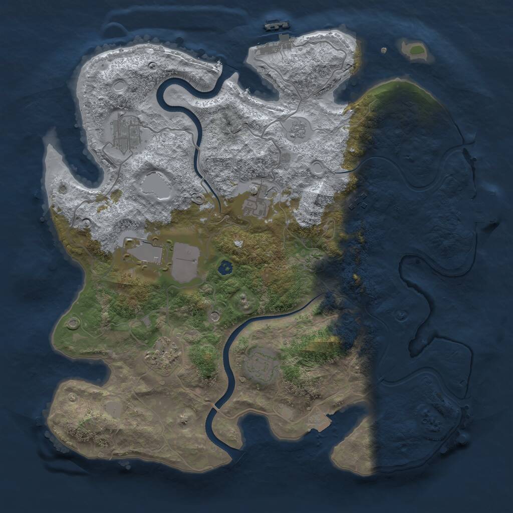 Rust Map: Procedural Map, Size: 3500, Seed: 1714759783, 12 Monuments