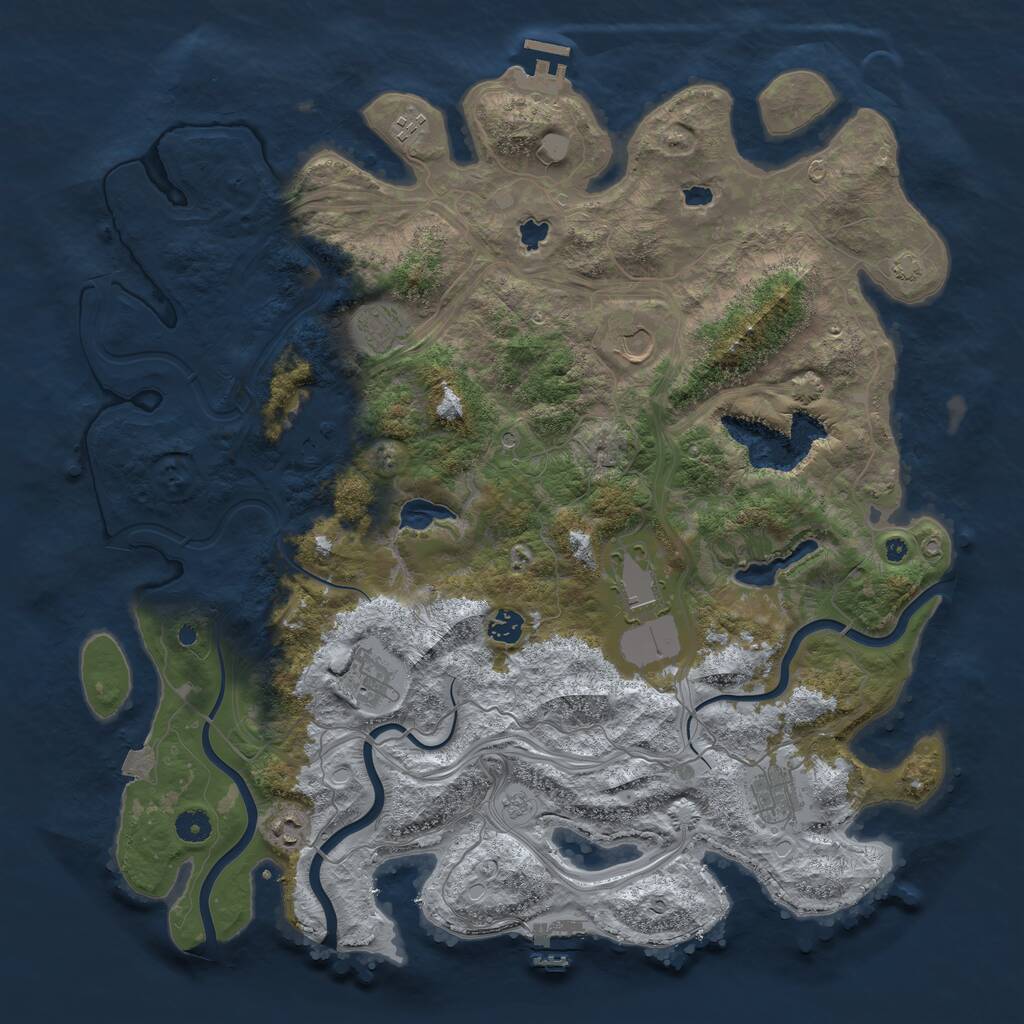 Rust Map: Procedural Map, Size: 4500, Seed: 15624441, 15 Monuments