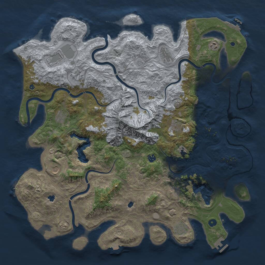 Rust Map: Procedural Map, Size: 5000, Seed: 485818686, 17 Monuments