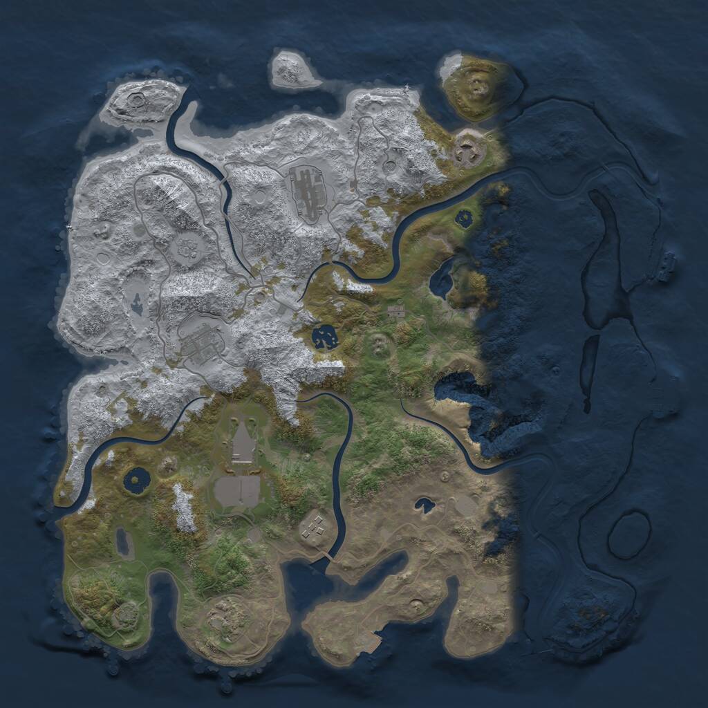 Rust Map: Procedural Map, Size: 4096, Seed: 1317880205, 13 Monuments