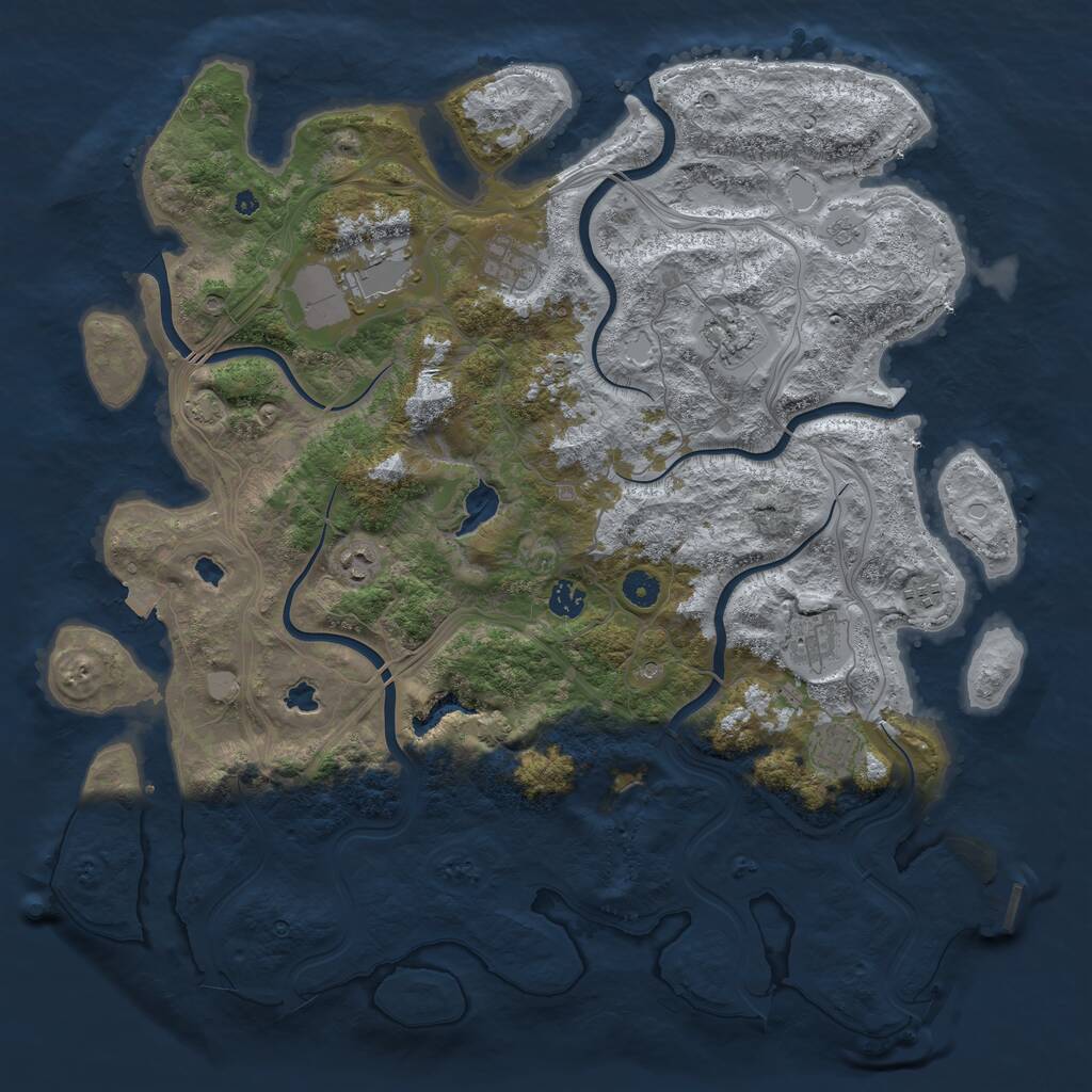 Rust Map: Procedural Map, Size: 4500, Seed: 2280747, 13 Monuments