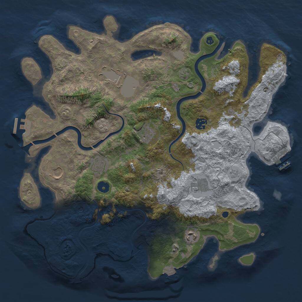 Rust Map: Procedural Map, Size: 3900, Seed: 1658108725, 14 Monuments