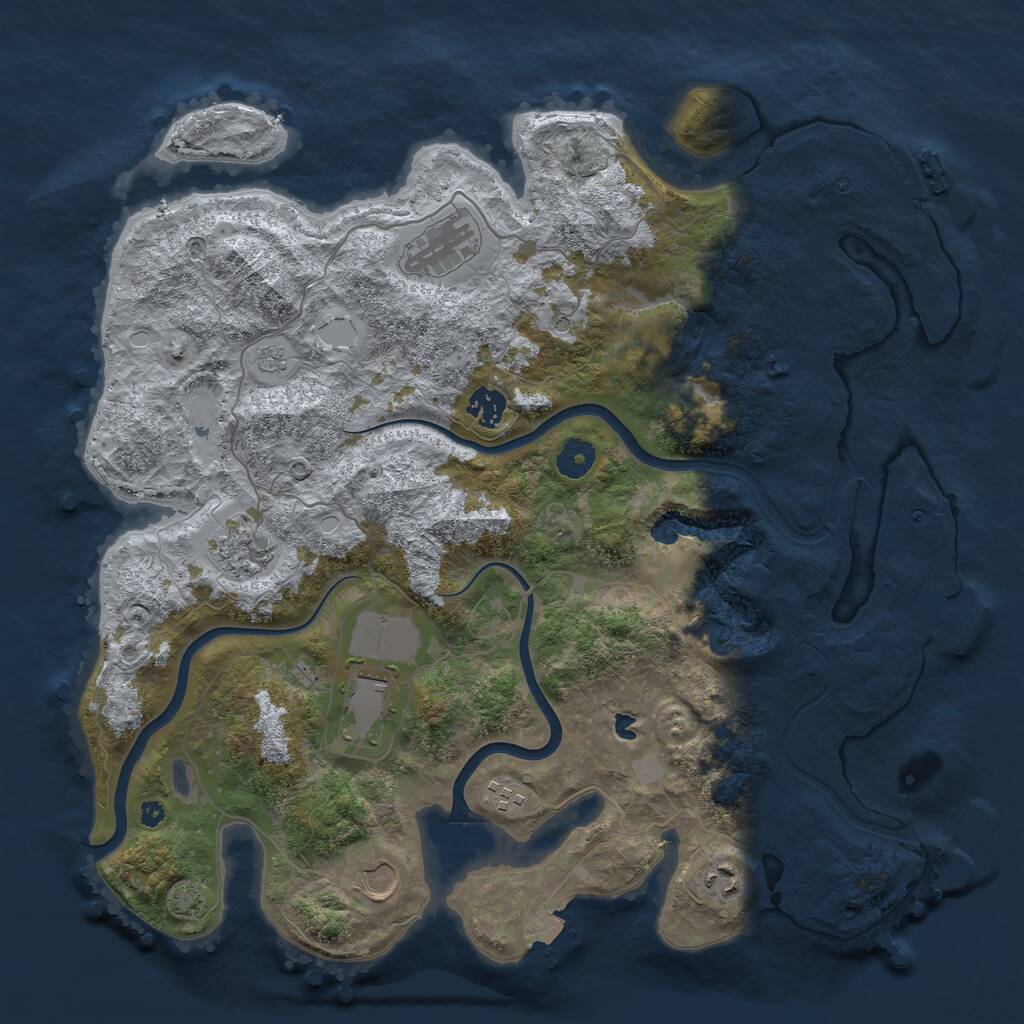 Rust Map: Procedural Map, Size: 4000, Seed: 1317880205, 13 Monuments