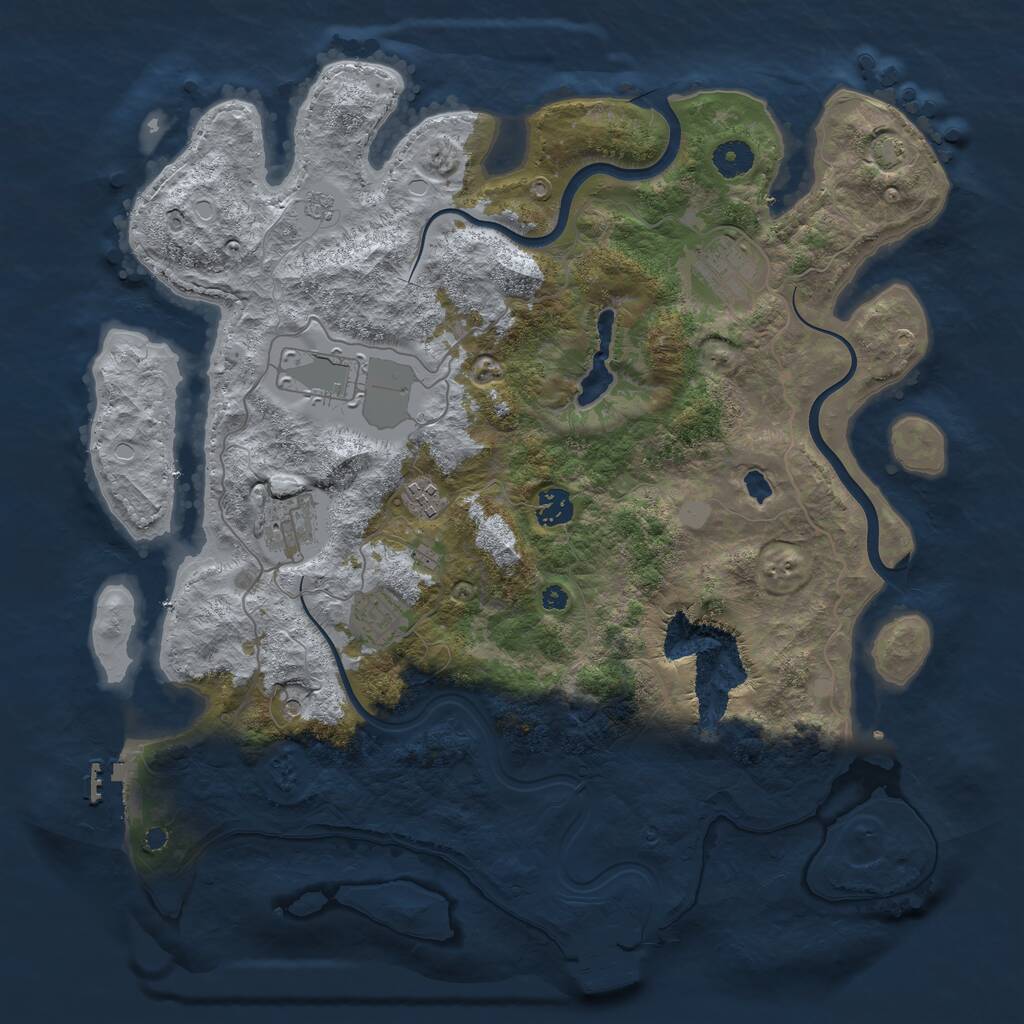 Rust Map: Procedural Map, Size: 4000, Seed: 16000, 12 Monuments