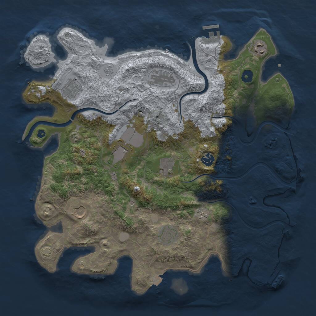 Rust Map: Procedural Map, Size: 3850, Seed: 51242512, 15 Monuments