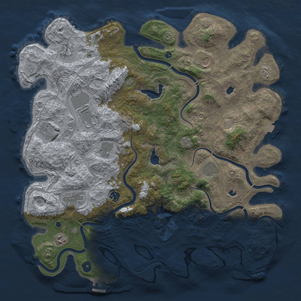 Rust Map: Procedural Map, Size: 4500, Seed: 113470213, 16 Monuments