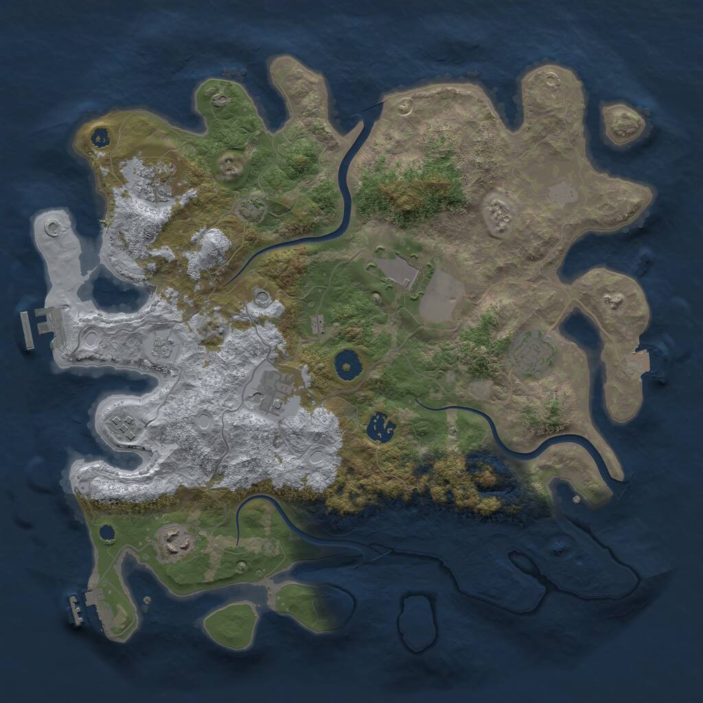 Rust Map: Procedural Map, Size: 3700, Seed: 531326608, 13 Monuments