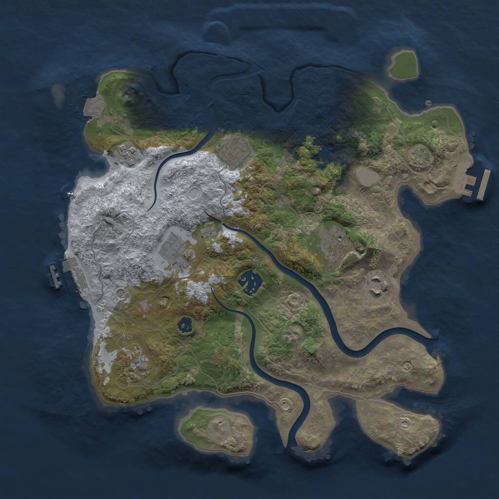 Rust Map: Procedural Map, Size: 3250, Seed: 1621372147, 12 Monuments