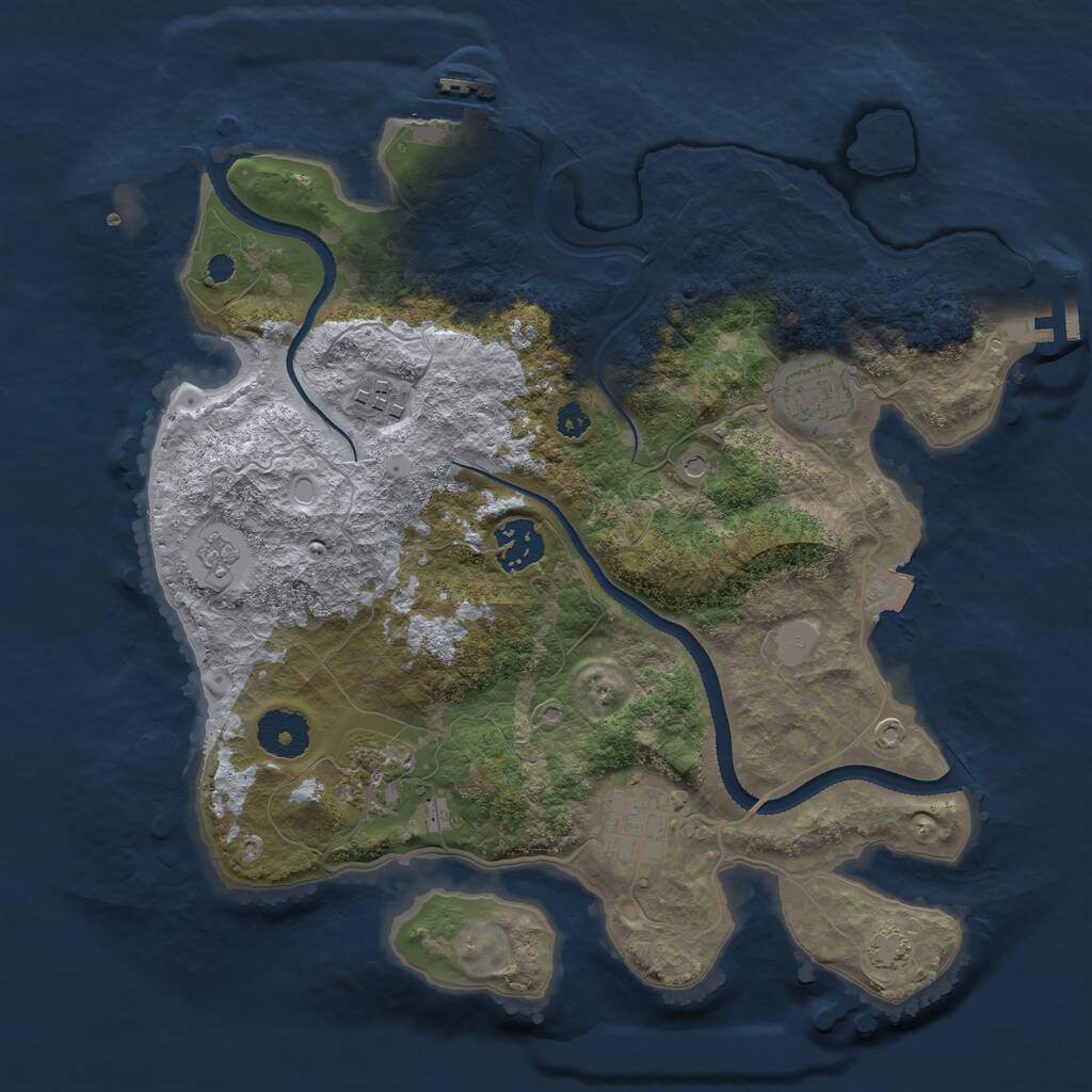 Rust Map: Procedural Map, Size: 3250, Seed: 1621372147, 11 Monuments