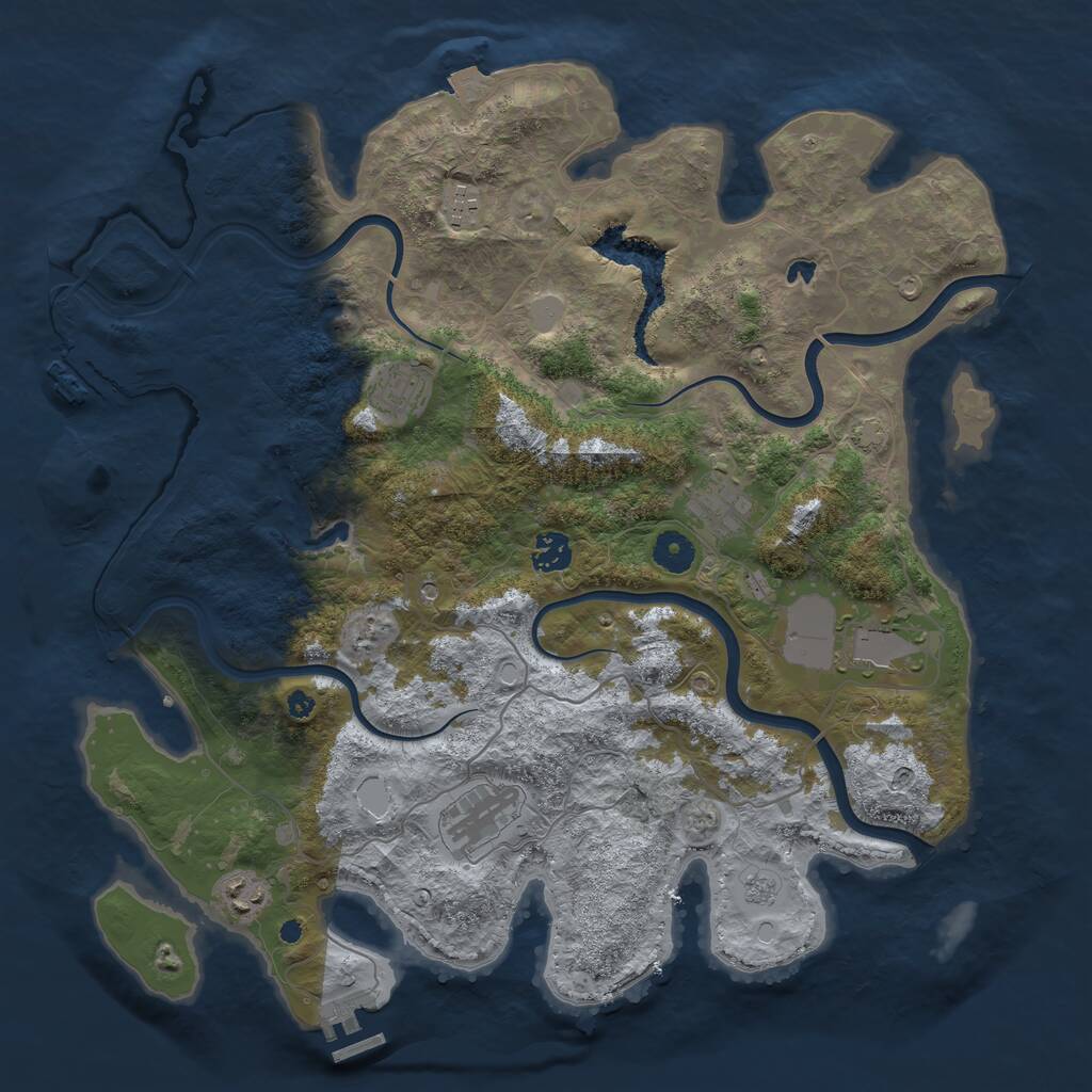 Rust Map: Procedural Map, Size: 4000, Seed: 14142, 13 Monuments