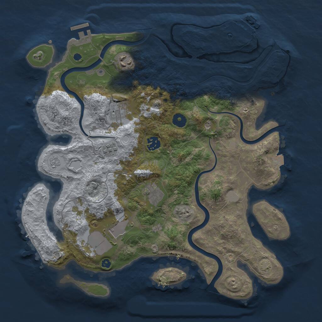 Rust Map: Procedural Map, Size: 3500, Seed: 116524732, 12 Monuments