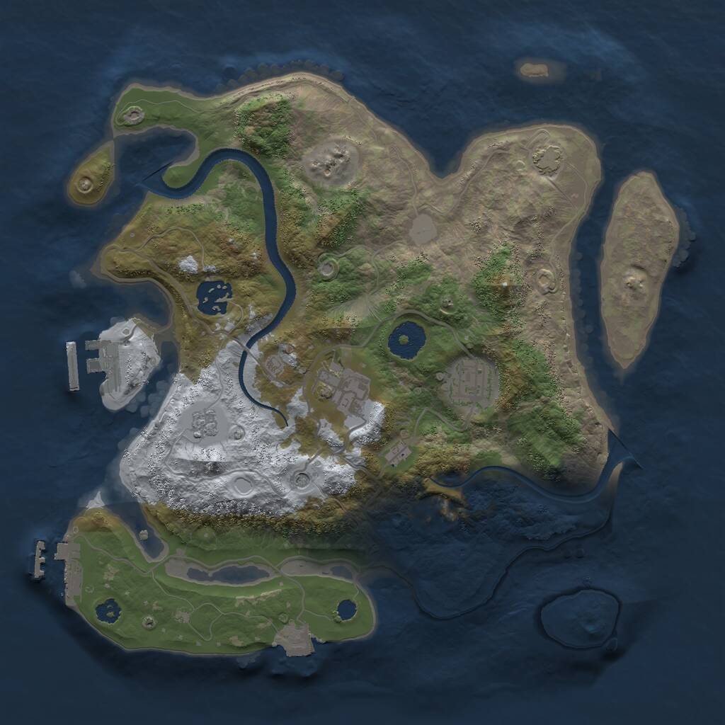 Rust Map: Procedural Map, Size: 3000, Seed: 1549025132, 9 Monuments