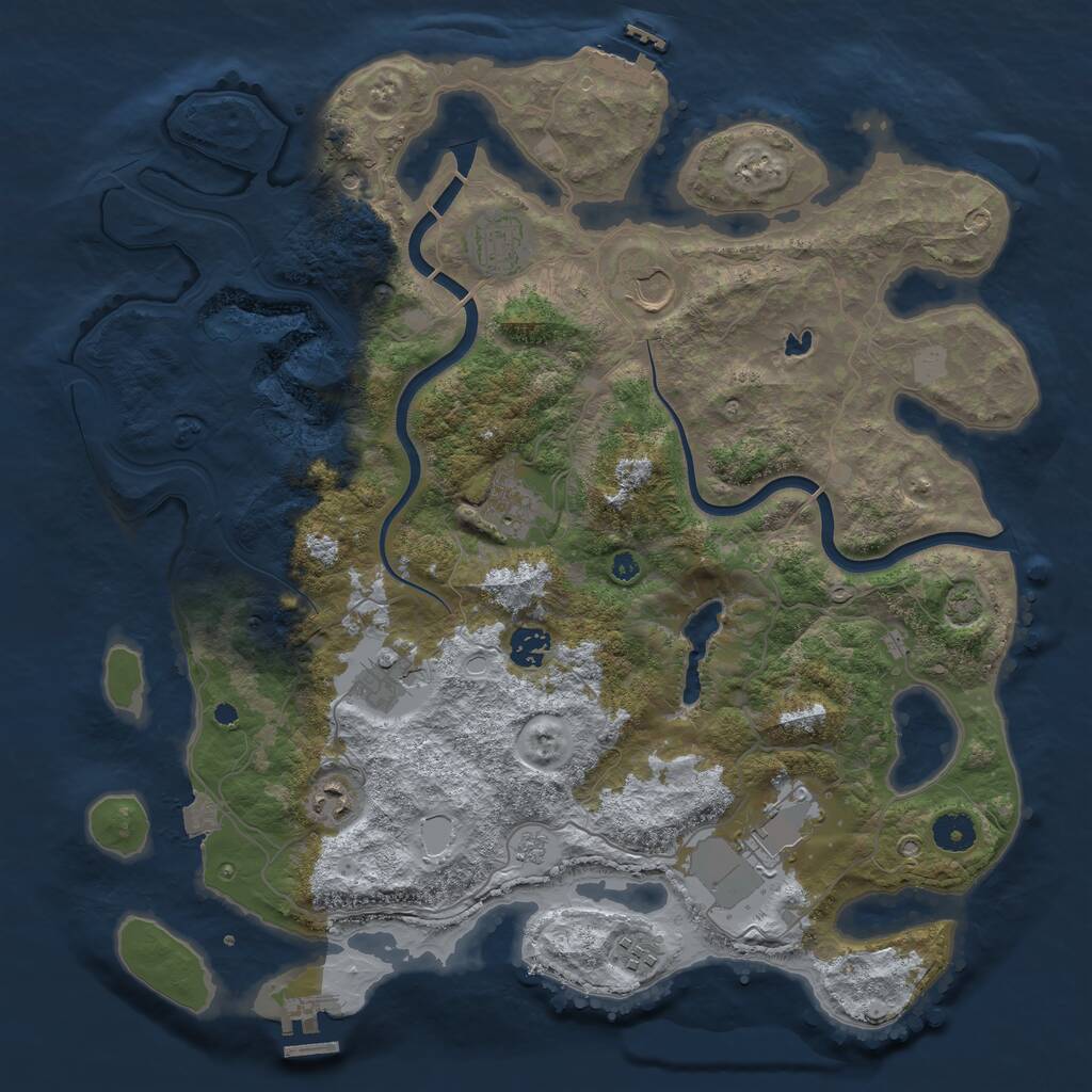Rust Map: Procedural Map, Size: 4000, Seed: 2025052420, 14 Monuments