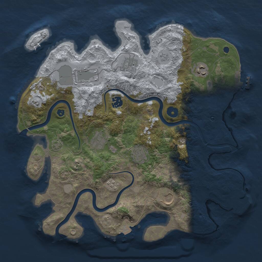Rust Map: Procedural Map, Size: 3500, Seed: 111570, 14 Monuments