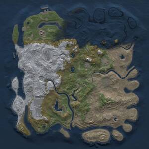 Thumbnail Rust Map: Procedural Map, Size: 4500, Seed: 2114726749, 14 Monuments